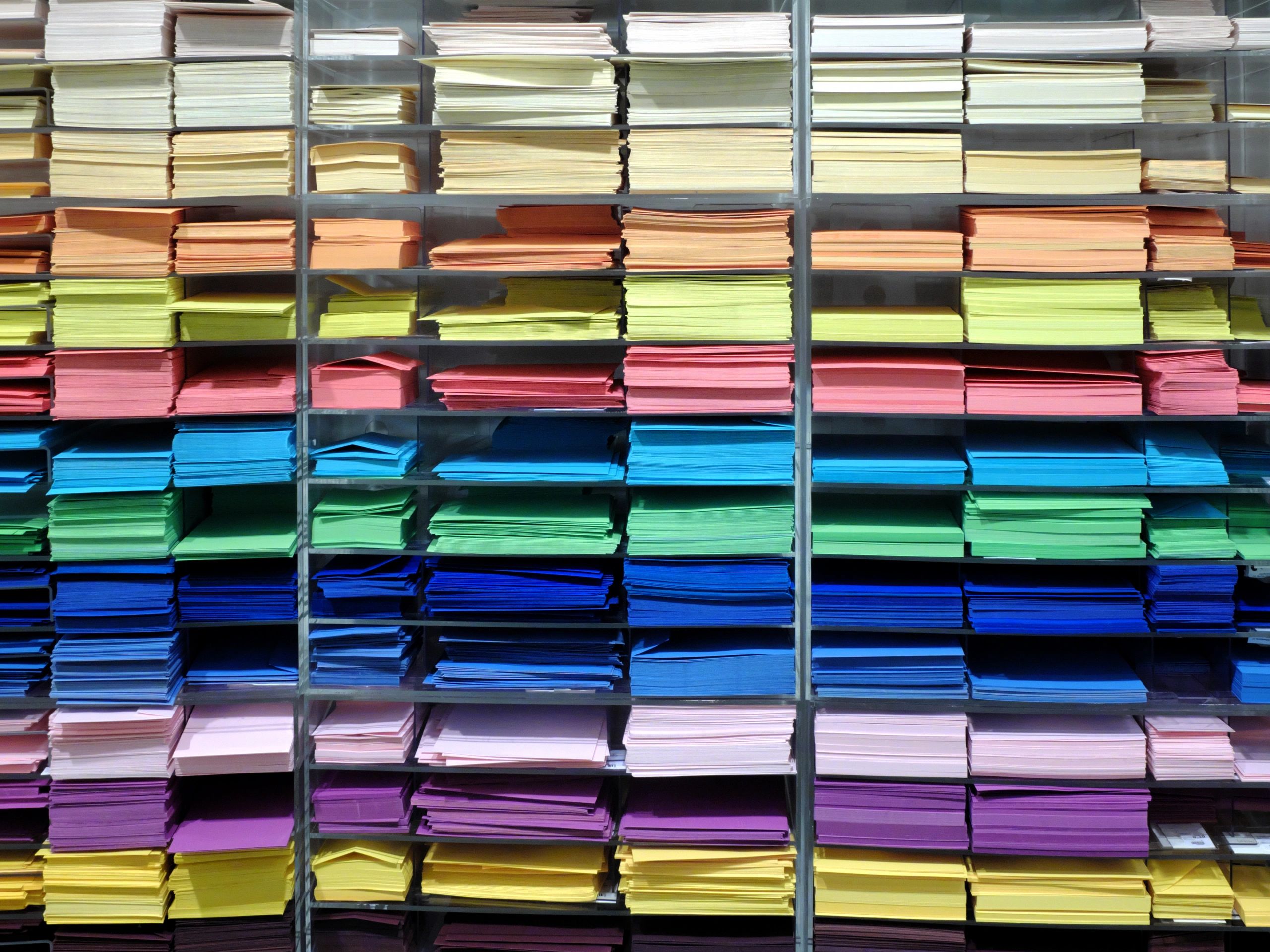 stacks of craft paper colorful