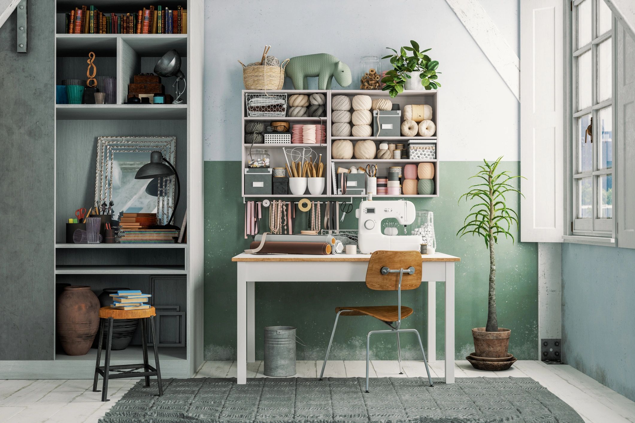 creative workspace cozy crafts